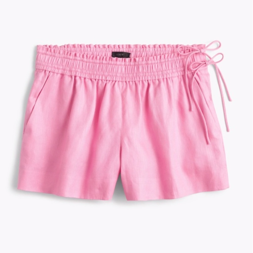 Pink J. Crew linen shorts